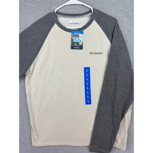 Columbia Shirt Mens Large Stone Heather Gray Long Sleeve Omni-Wick Performance